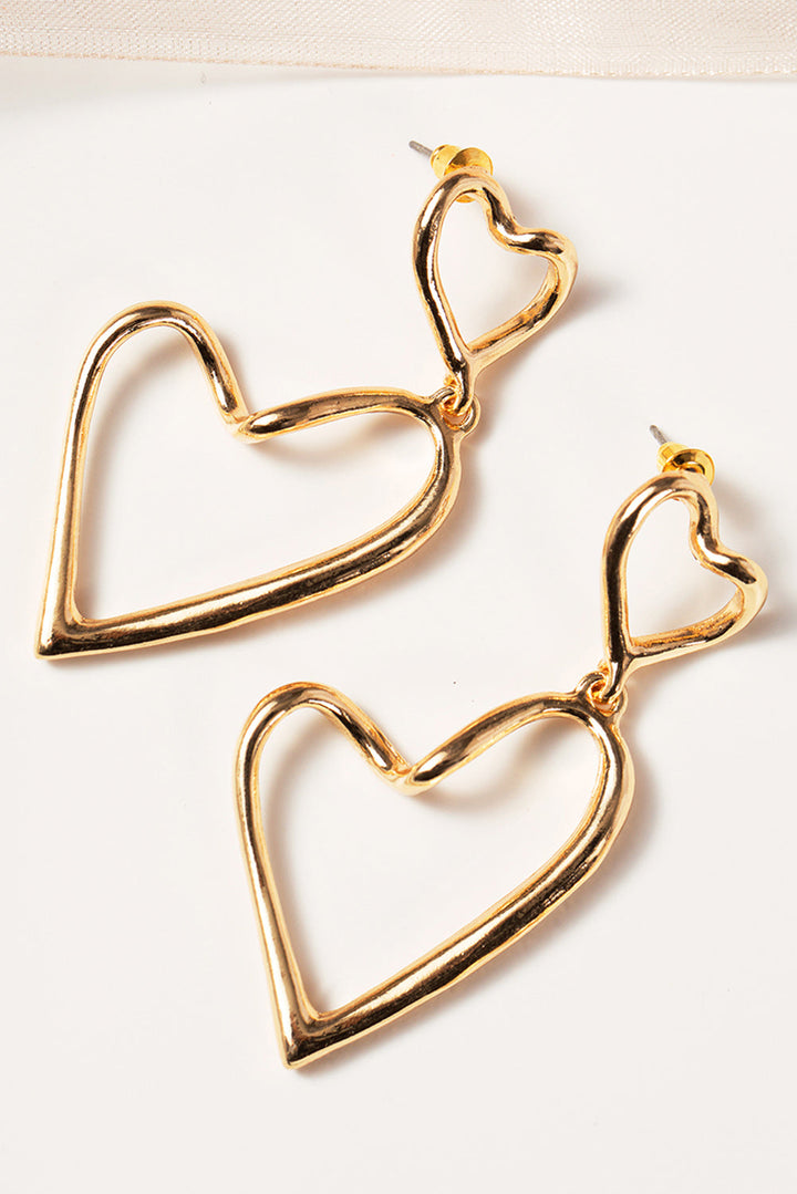 Boucles d'oreilles à tige en alliage en forme de cœur irrégulier
