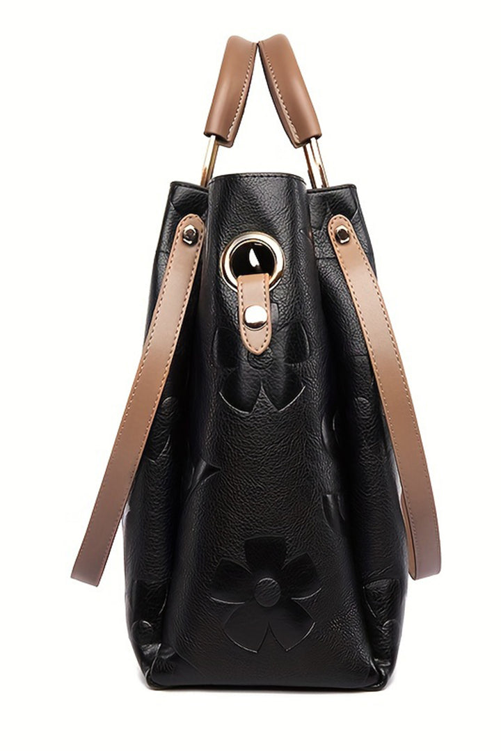 Sac à bandoulière multifonction en cuir gaufré avec poignée
