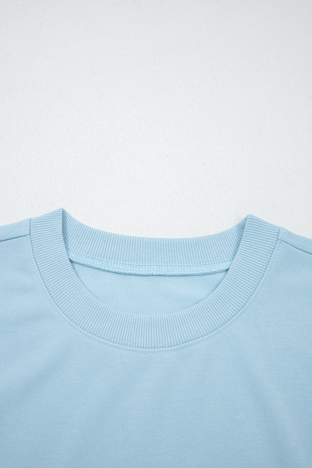 Mist Blue Solid Color Loose Tee Drawstring Shorts 2pcs Outfit