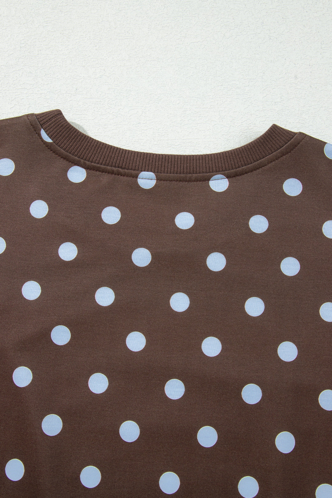 Brown Polka Dot Pullover Embroidered Bow Detail 2pcs Skort Set