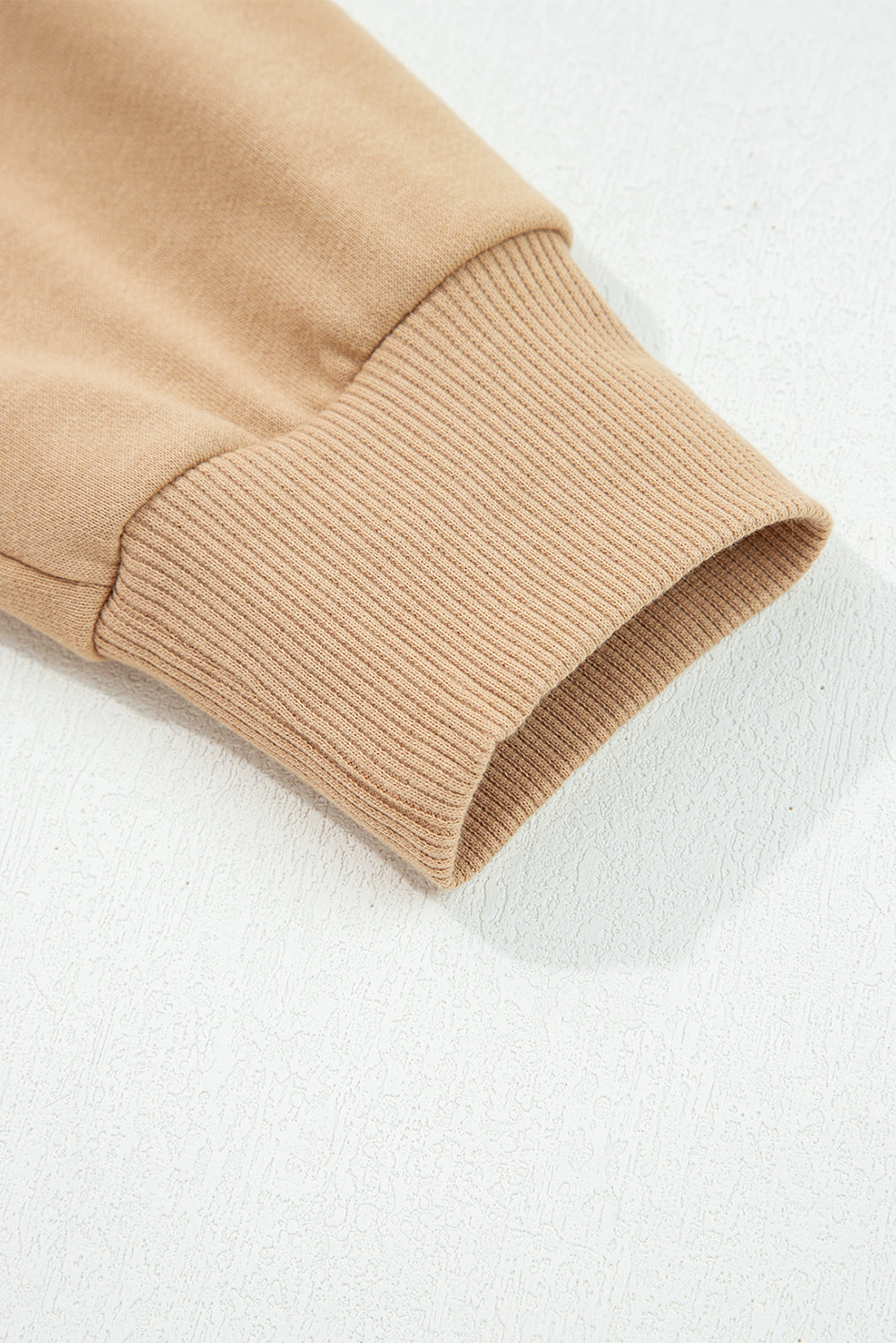 Light French Beige Varsity Striped Detail Drop Shoulder Oversized Sweatshirt