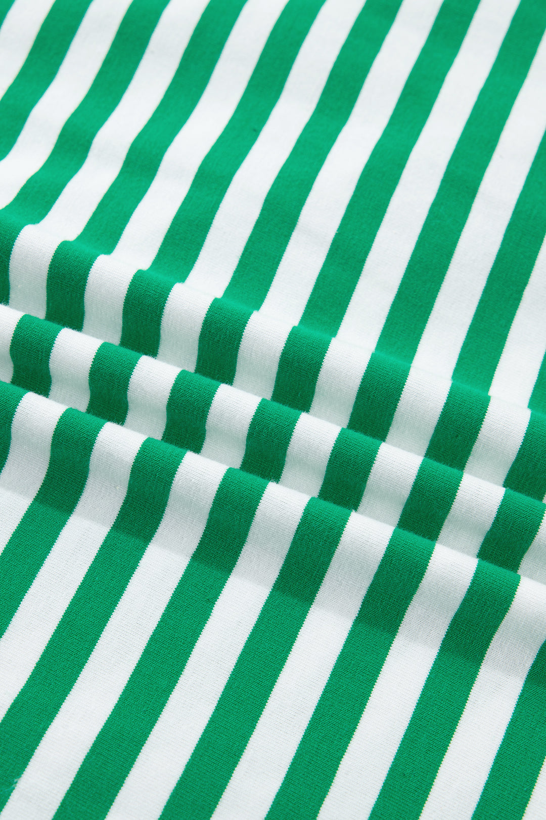 Green Stripe Nautical Tie Contrast Trim Round Neck T Shirt Mini Dress