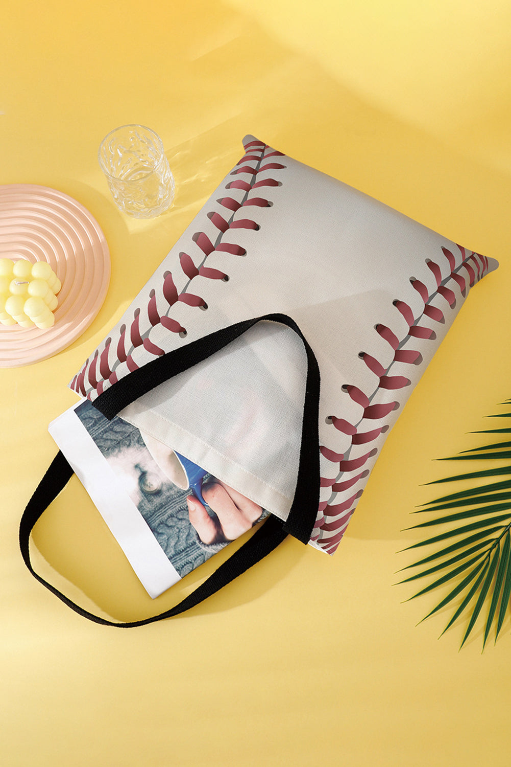Sac fourre-tout en toile à imprimé baseball