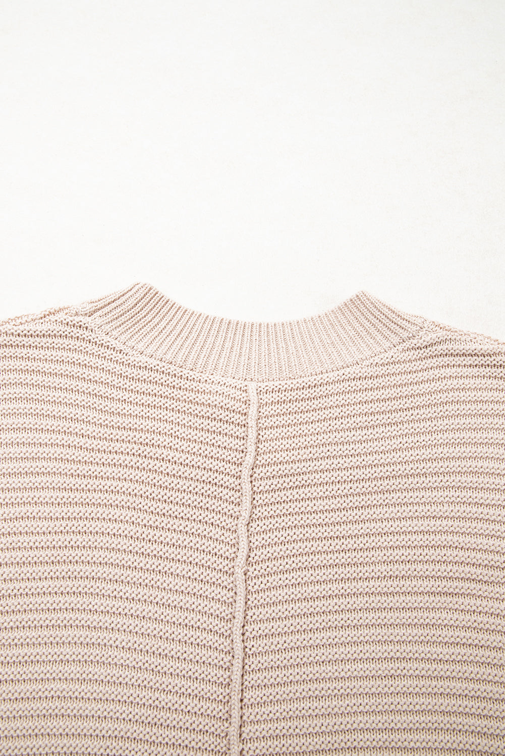 Mixed Texture Patchwork Knitted Puff Sleeve Sweater