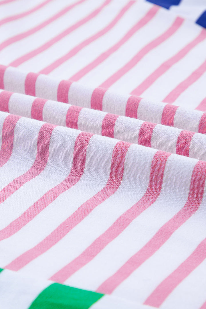 Colorblock Patchwork Baggy T Shirt