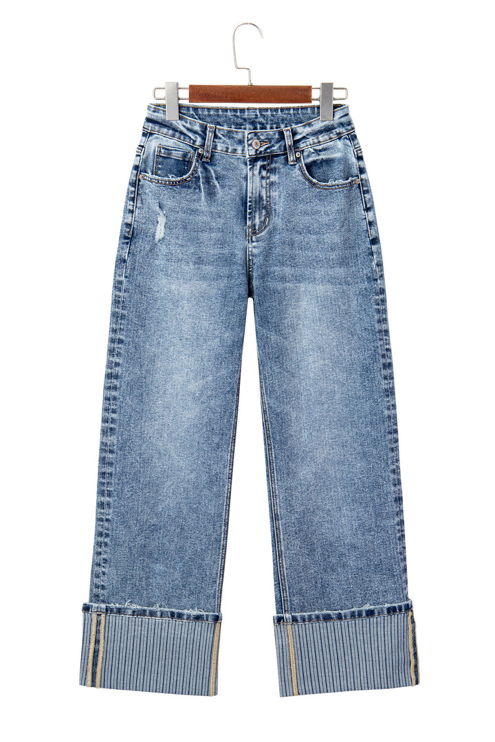 Ashleigh Blue Cuffed Straight Loose Jeans