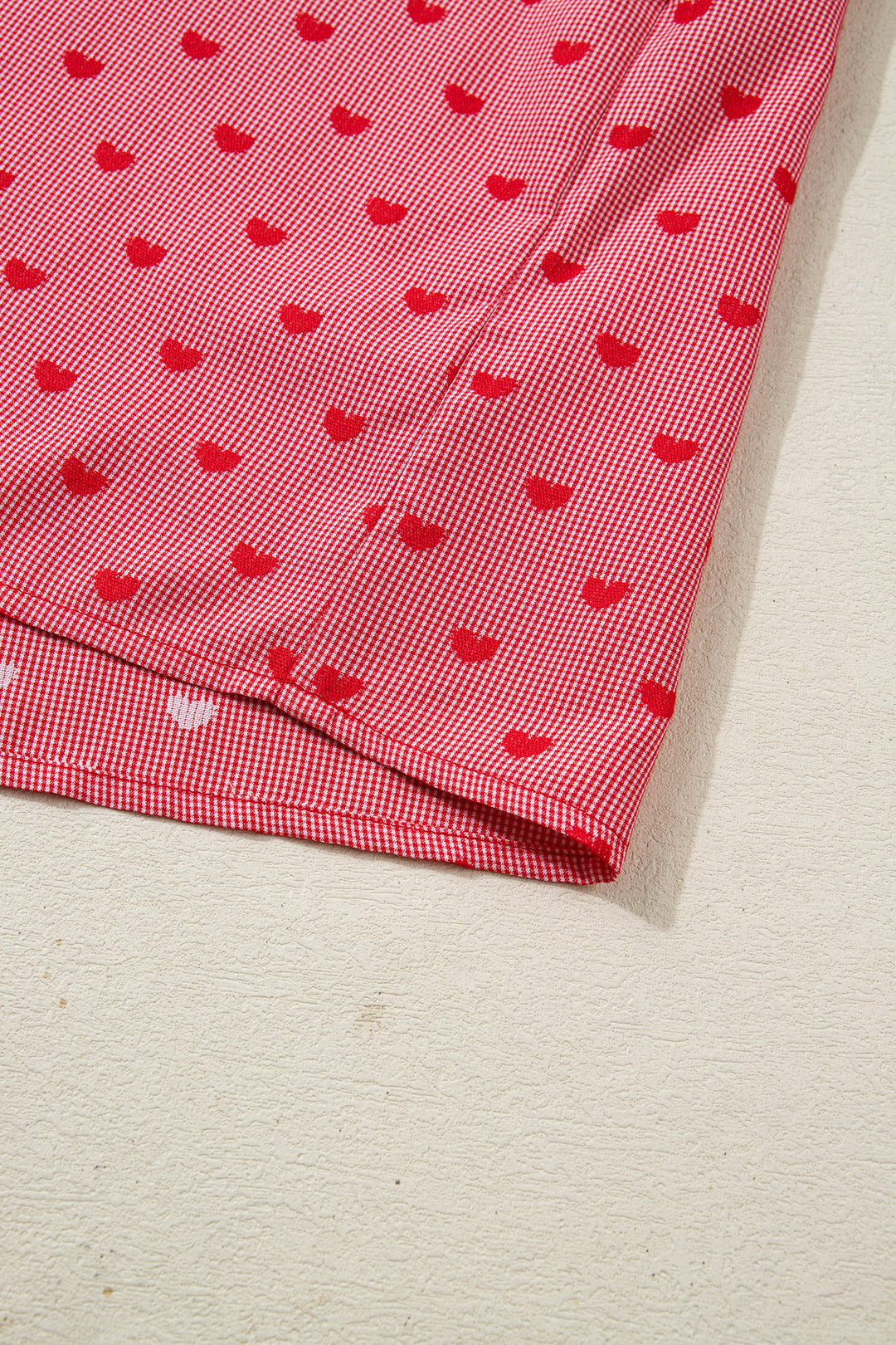 Heart Shape Print Half Sleeve Loose Valentine Shirt
