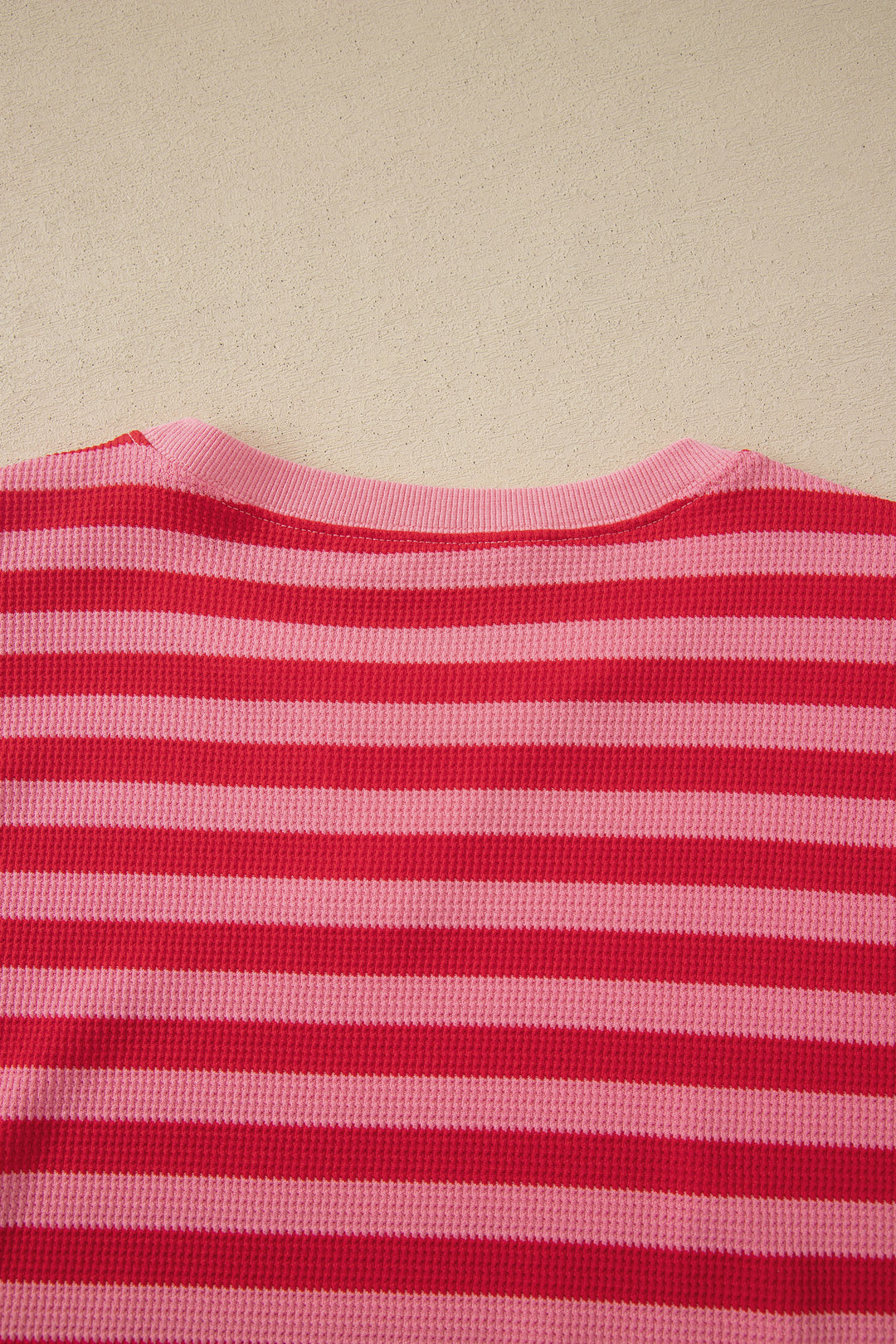 Red Stripe Puff Short Sleeve T Shirt Matching Shorts Set