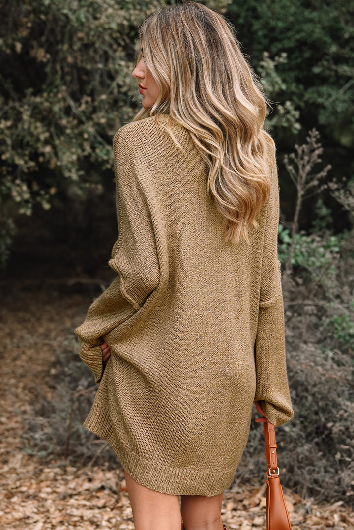 Oversize Drop Shoulder Slouchy Sweater Dress