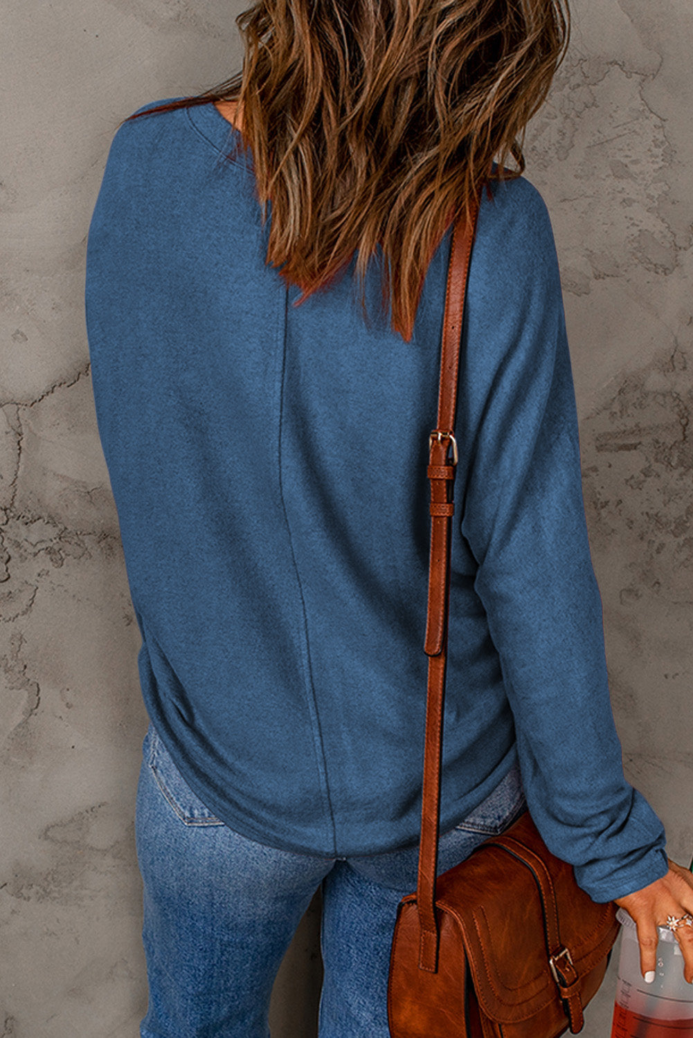 Fiery Solid Color Patchwork Long Sleeve Top