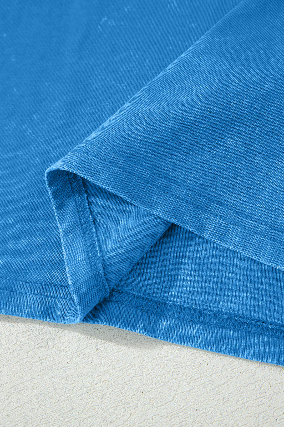 Blue Cotton Mineral Wash T Shirt