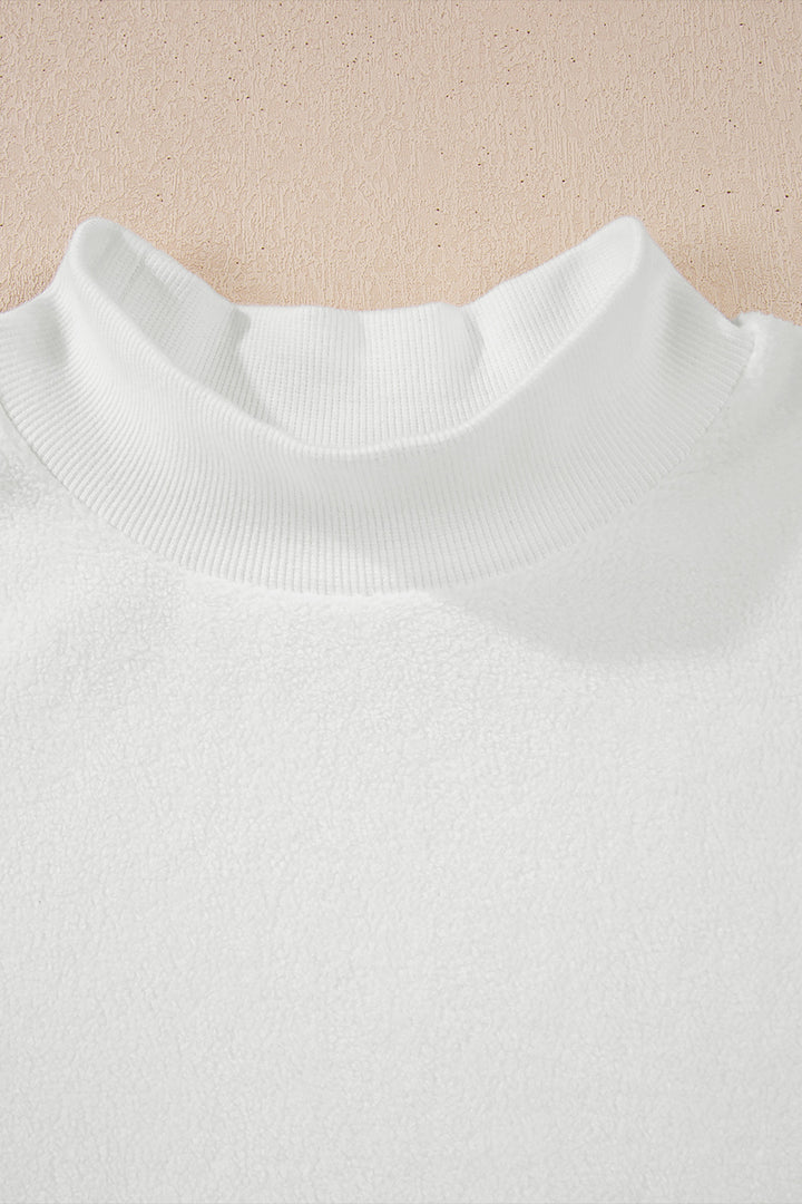 Oversize Drop Shoulder Reversible Mock Neck Sweatshirt