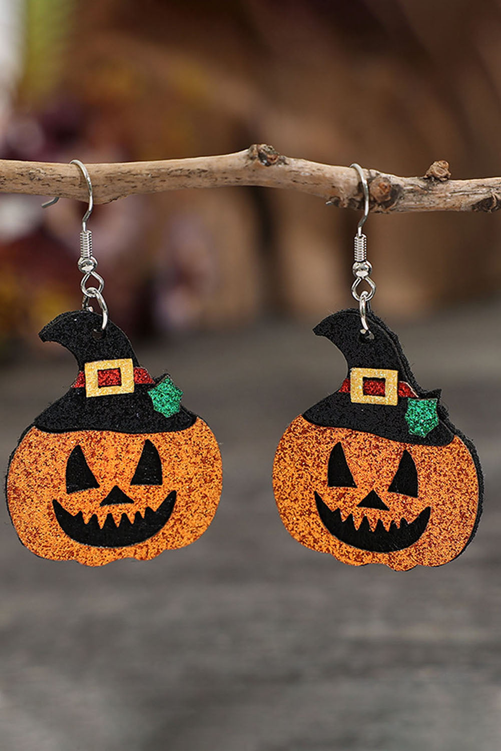 Boucles d'oreilles pendantes citrouille d'Halloween