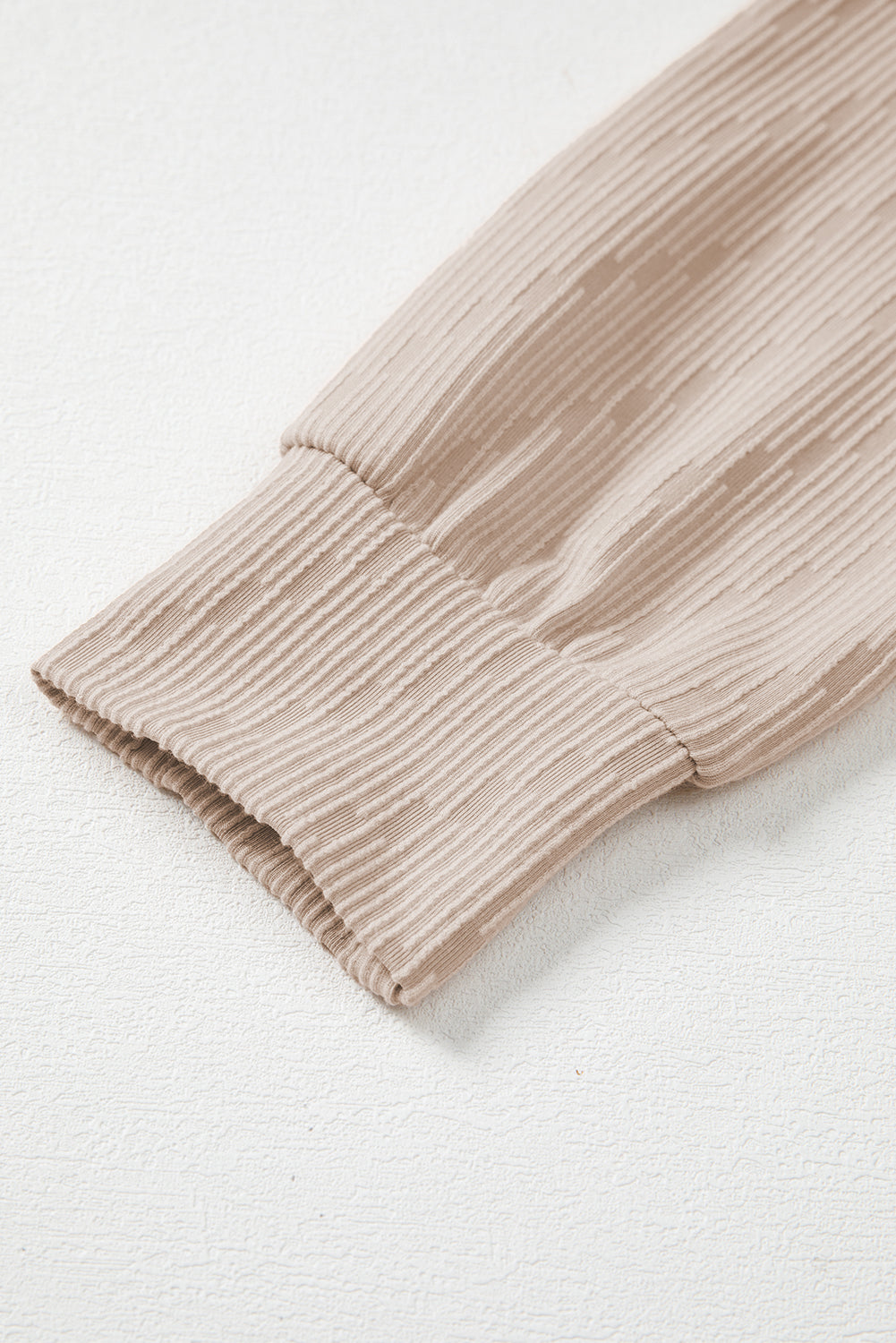 Solid Color Textured Long Sleeve Top