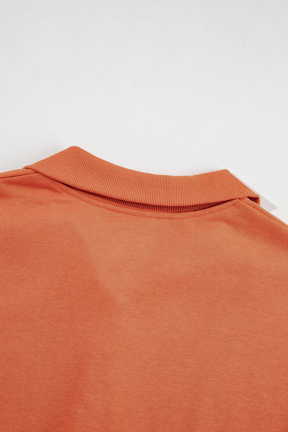 Buttoned Collared Raw Detail High Low Baggy Sweatshirt with Slits