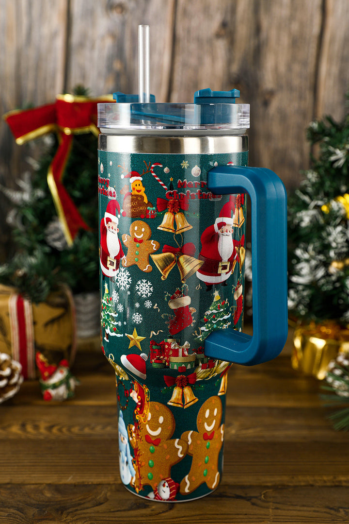 Gobelets en acier inoxydable avec poignée et imprimé de Noël, 1 134 ml