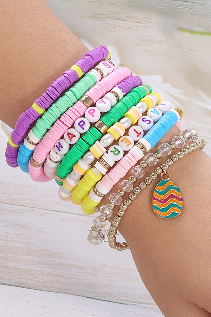 Bracelet de perles en pâte polymère Joyeuses Pâques