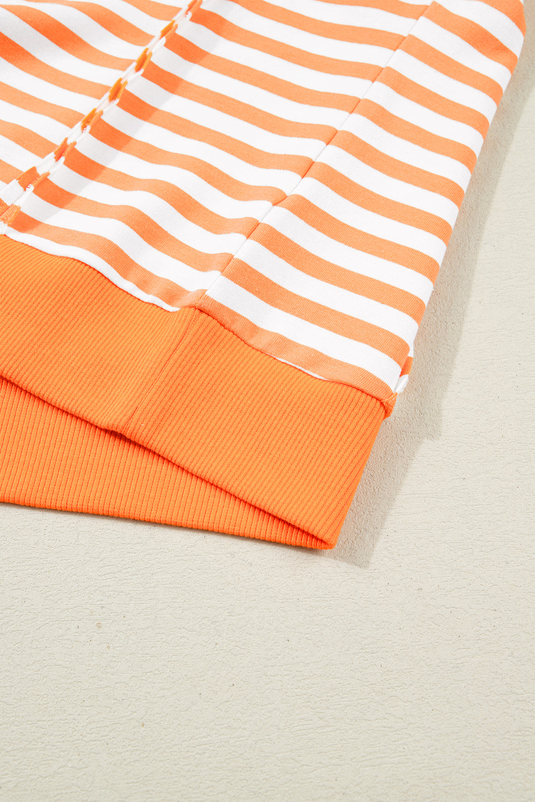 3/4 Sleeve Exposed Seam Patchwork Pullover Top
