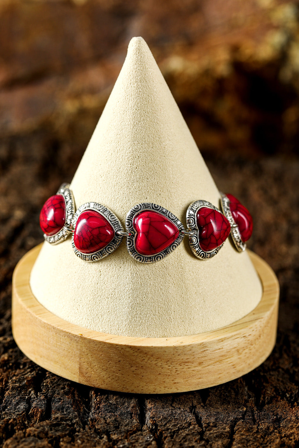 Bracelet en alliage à décor de cœur occidental