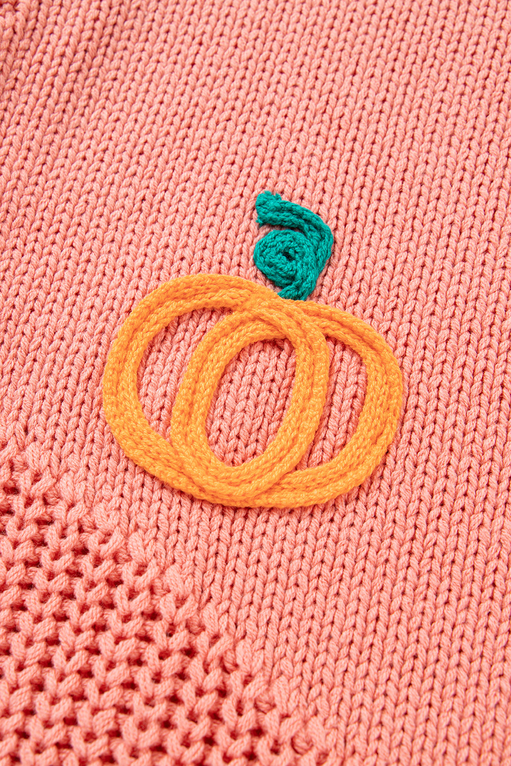 Pumpkin Embroidered Thanksgiving Holiday Sweater