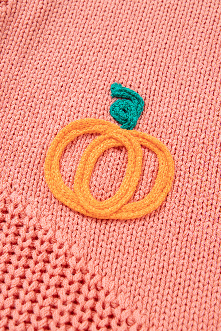 Pumpkin Embroidered Thanksgiving Holiday Sweater