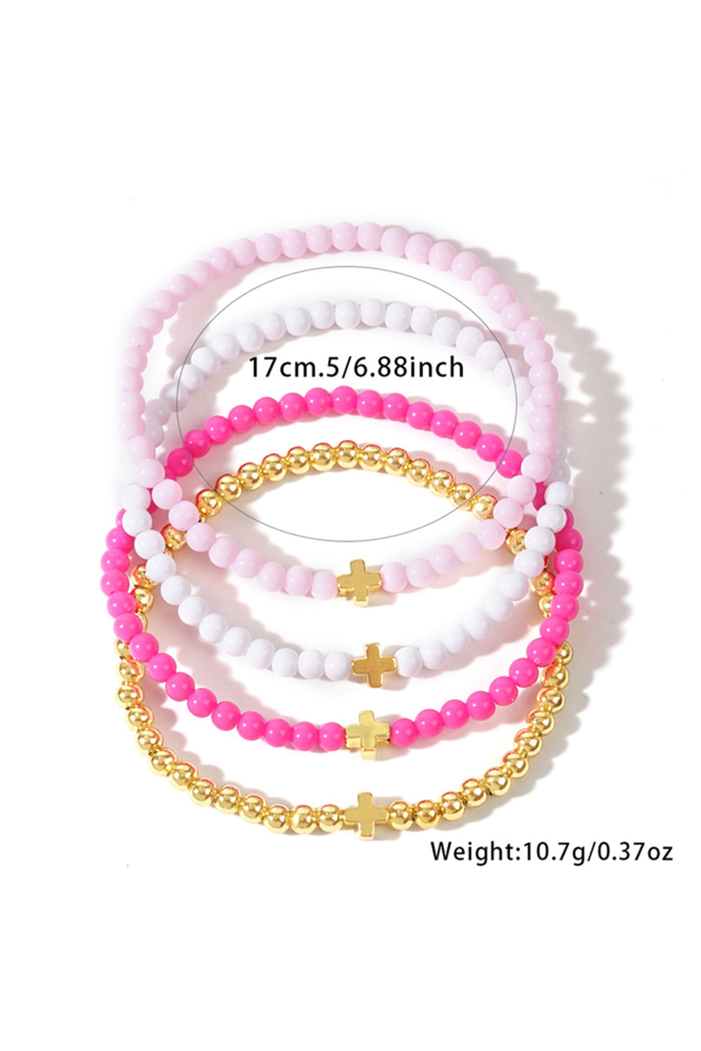 Ensemble de bracelets élastiques multicouches à perles croisées
