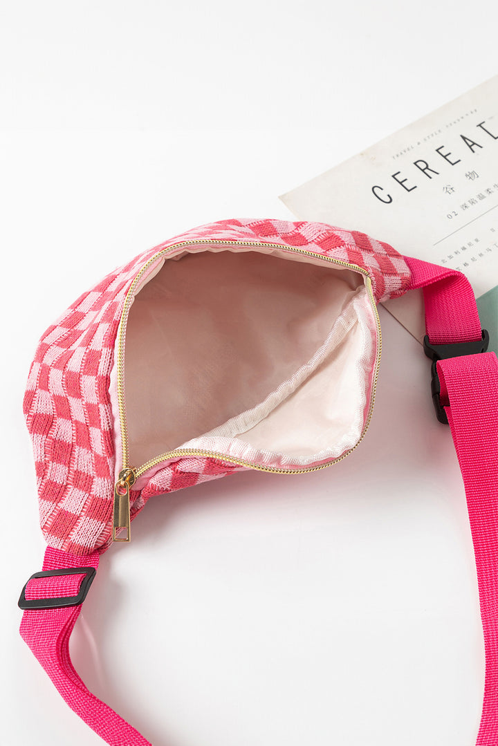 Checkered Pattern Crossbody Sling Bag