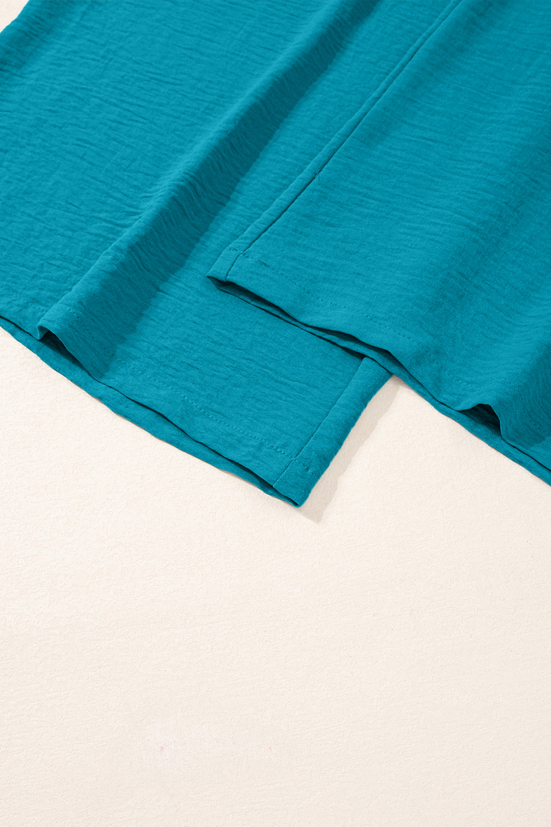 Peacock Blue Smocked Square Neck Sleeveless Jumpsuit with Pockets