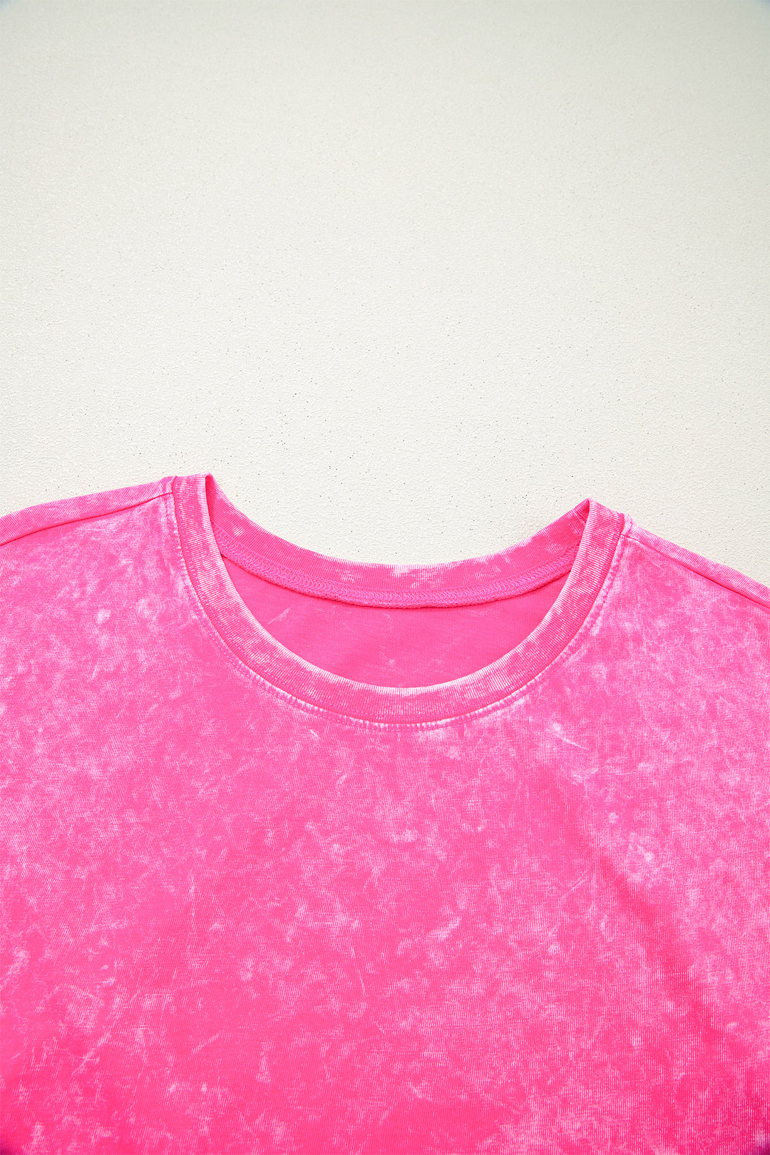 Rose Red Mineral Wash Cotton Short Set