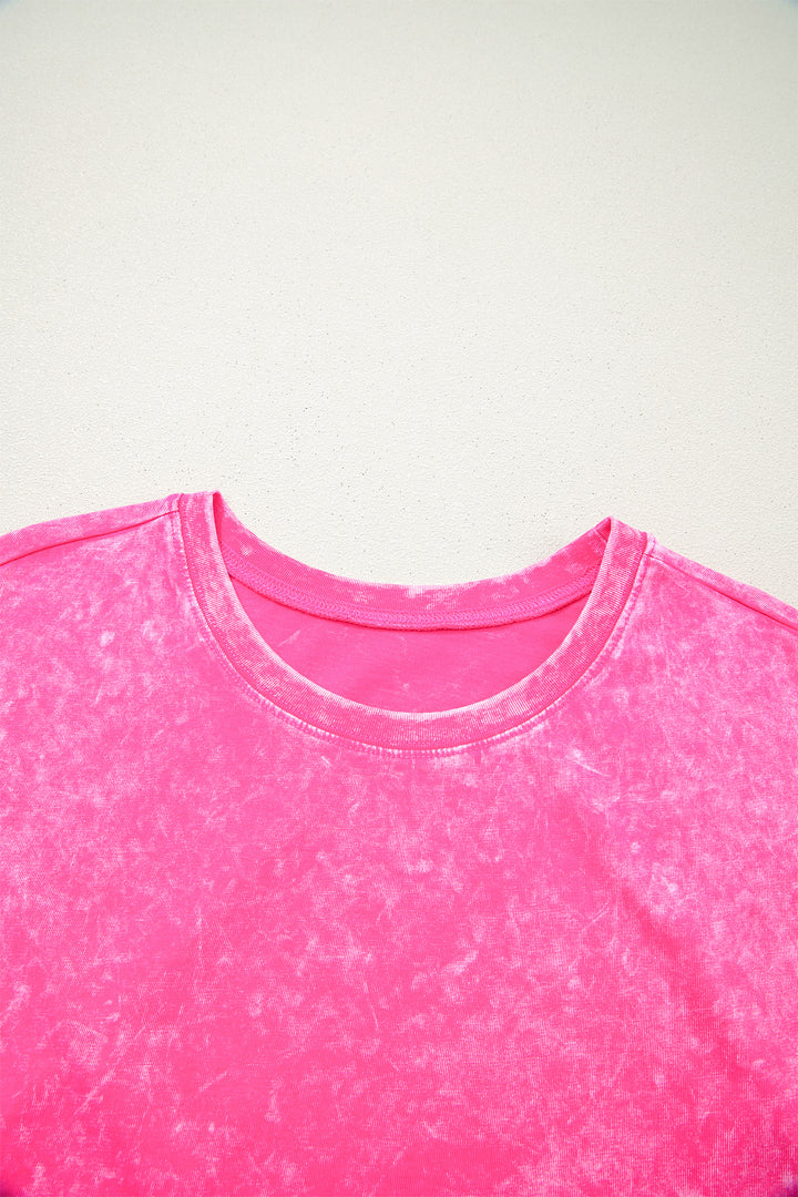 Rose Red Mineral Wash Cotton Short Set