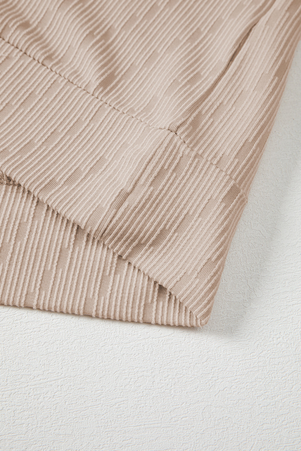 Solid Color Textured Long Sleeve Top