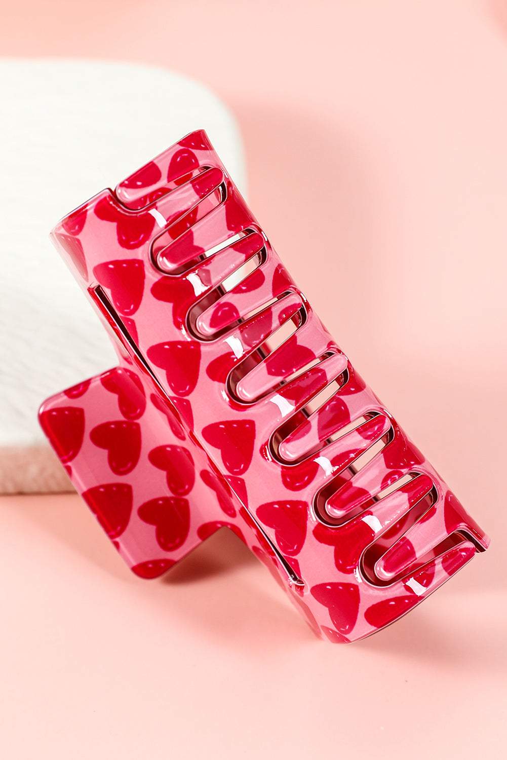 Heart Print Hollow Out Square Hair Claw Clip