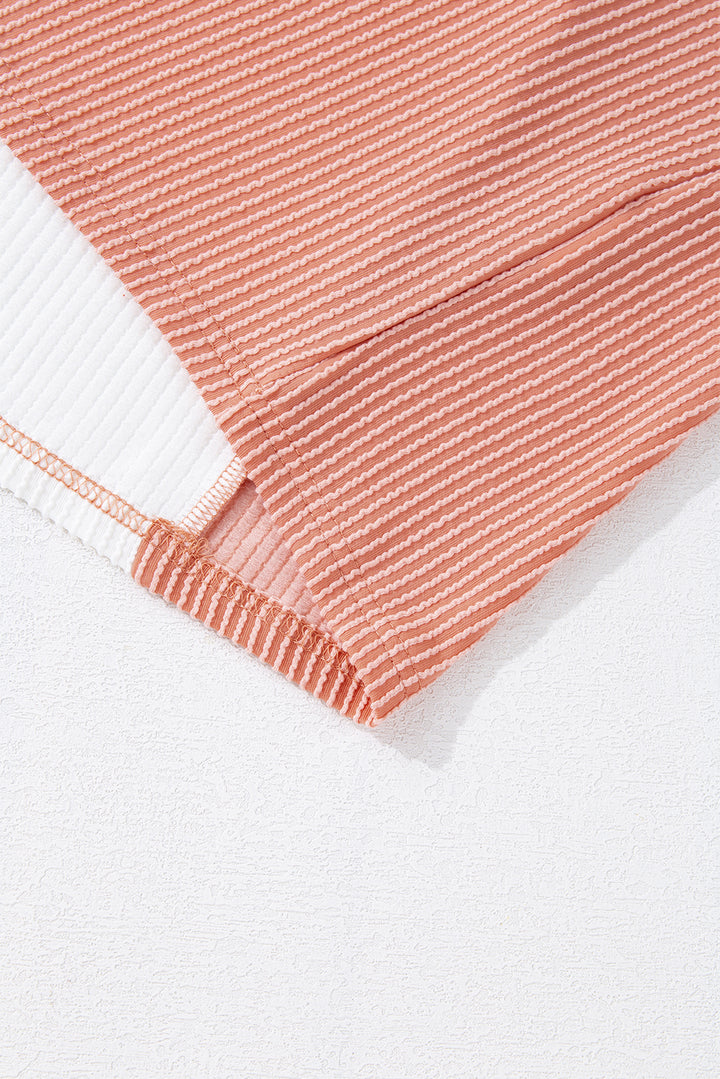Color Block Corded Long Sleeve Top