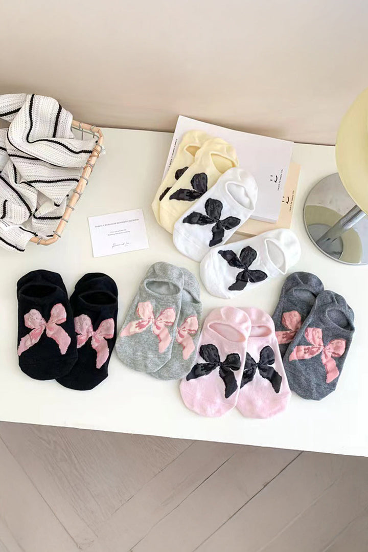 Chaussettes souples invisibles avec nœud papillon