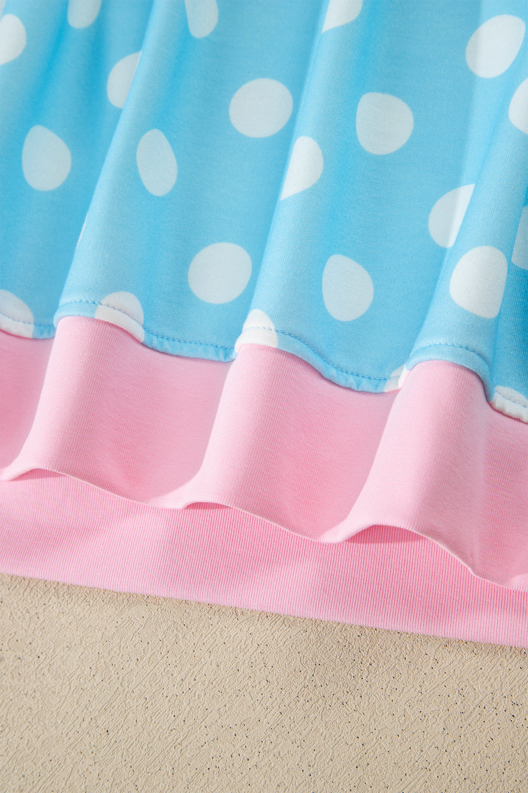 Sky Blue Polka Dot Short Sleeve Top and Pants Set