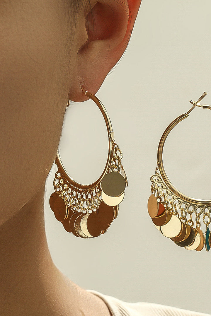 Boucles d'oreilles créoles à pampilles et disques