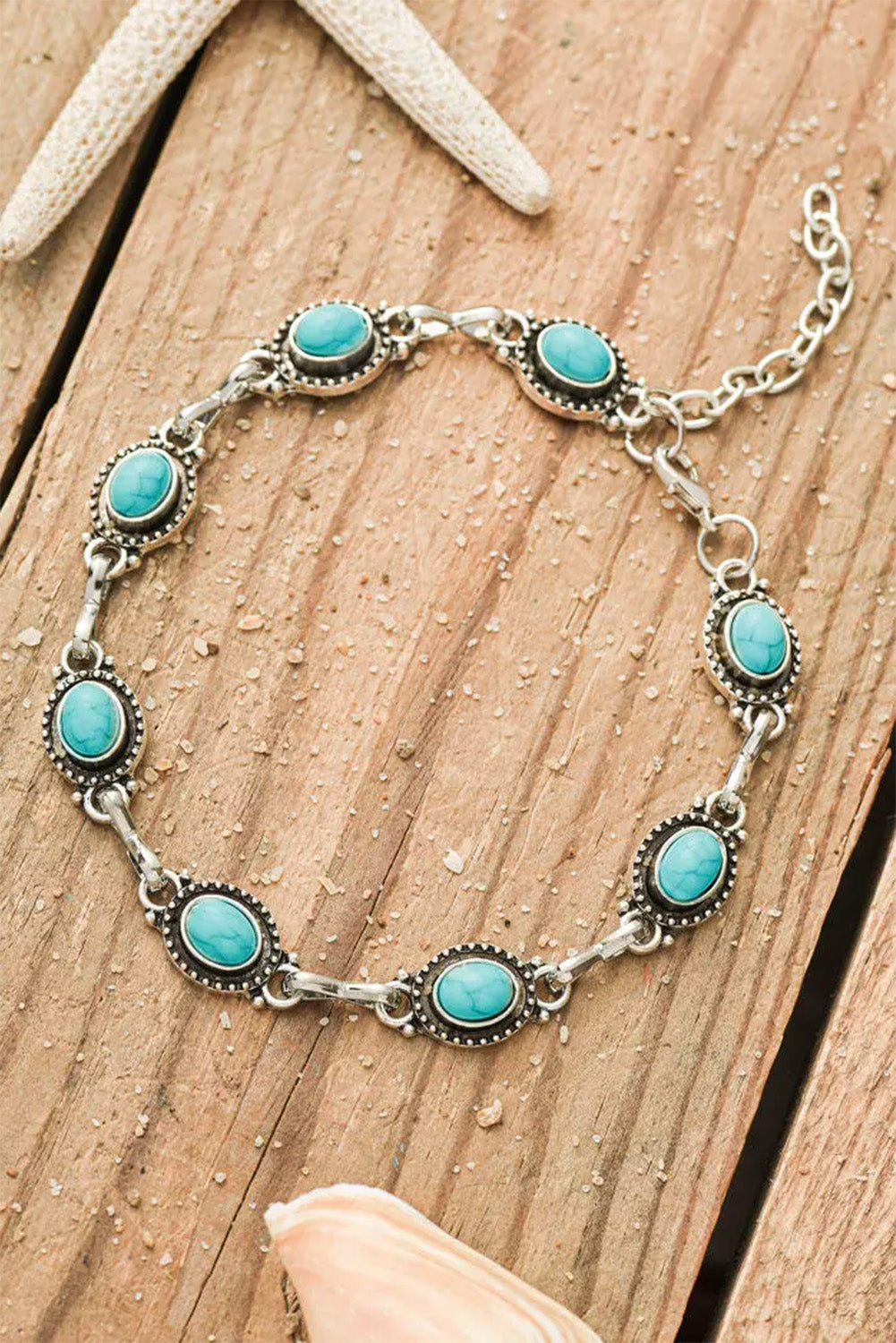 Bracelet de cheville bohème turquoise décontracté