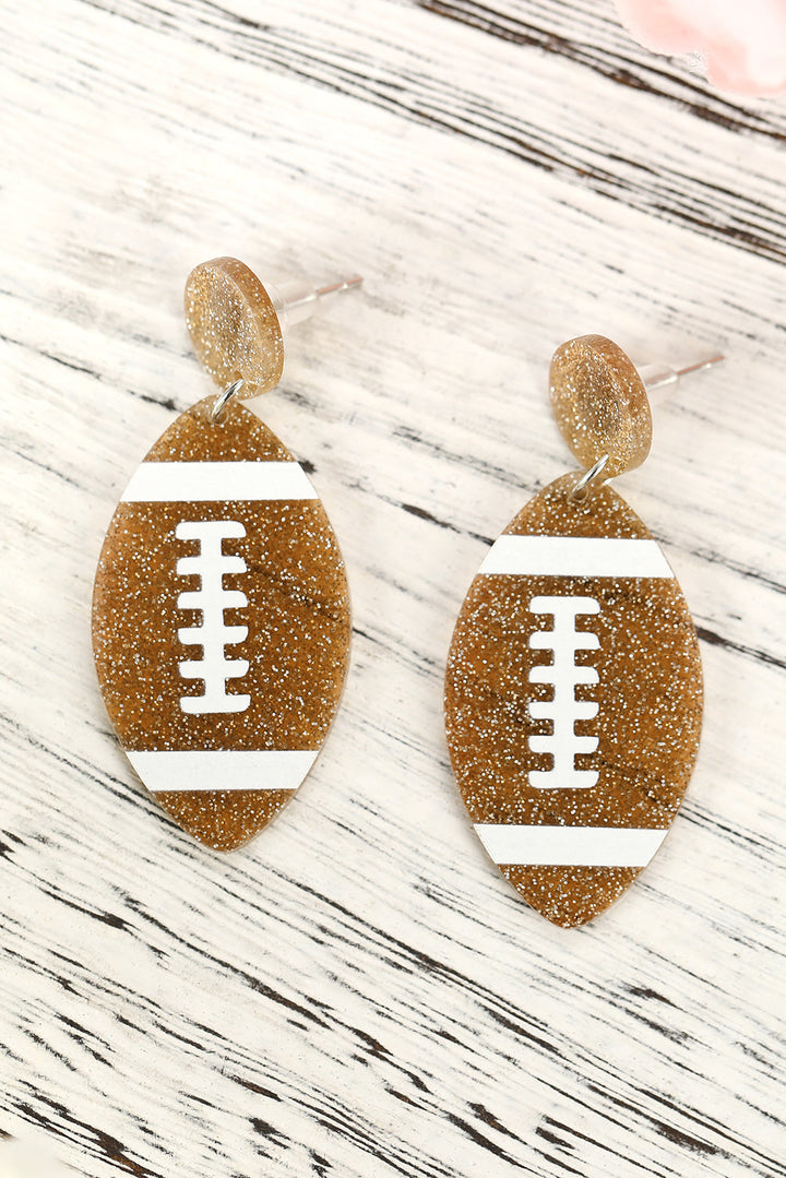 Boucles d'oreilles scintillantes avec pendentif « Jour de match » pour le rugby