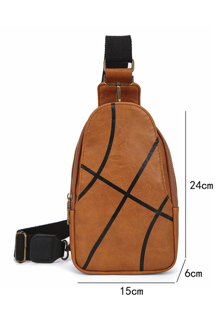 Balls Pattern PU Leather Zipped Sling Bag