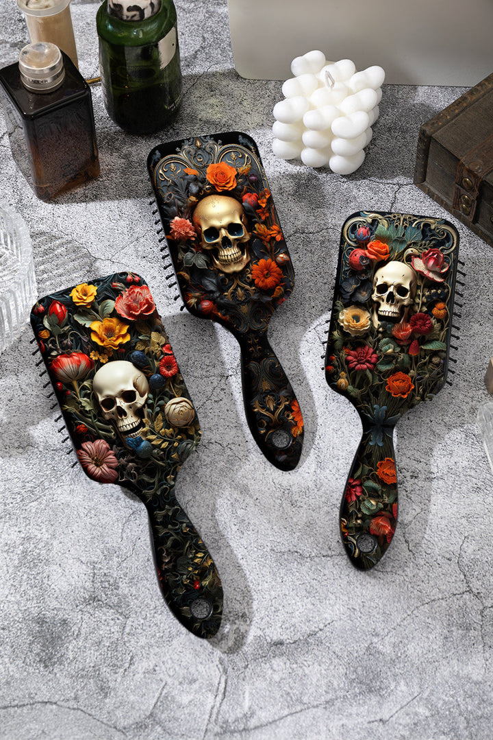 Gothic Flower Skull Print Air Cushion Comb