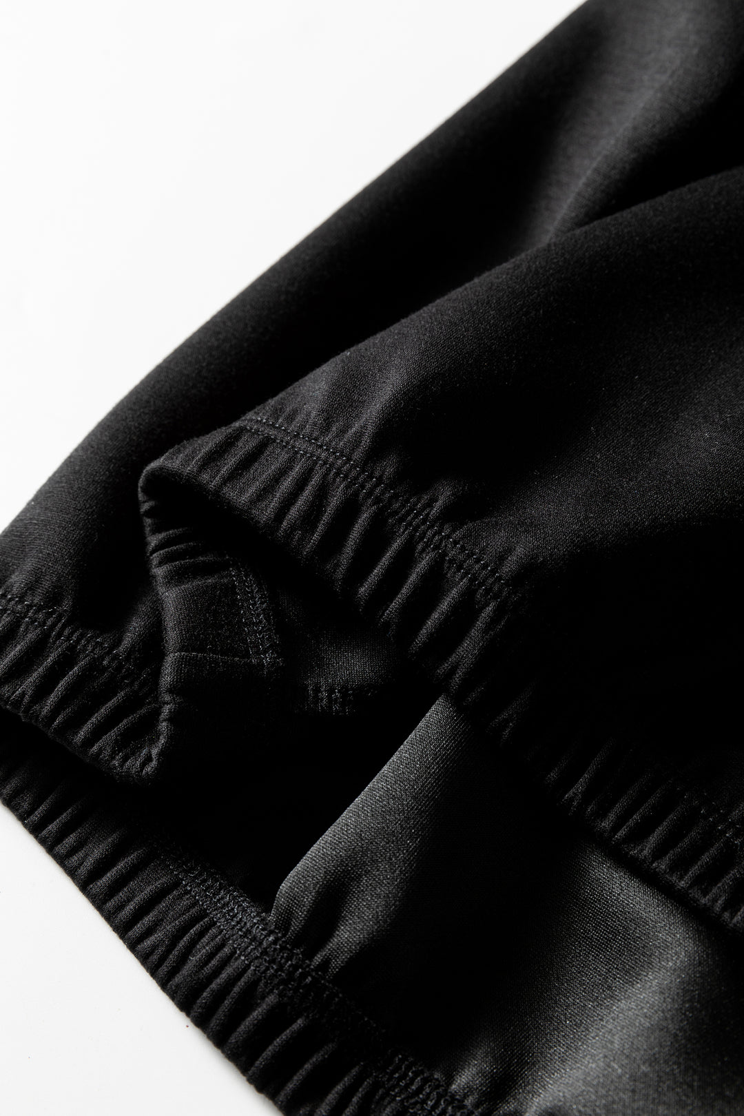 Black Elastic Cuffs Leopard Contrast Drawstring Hoodie