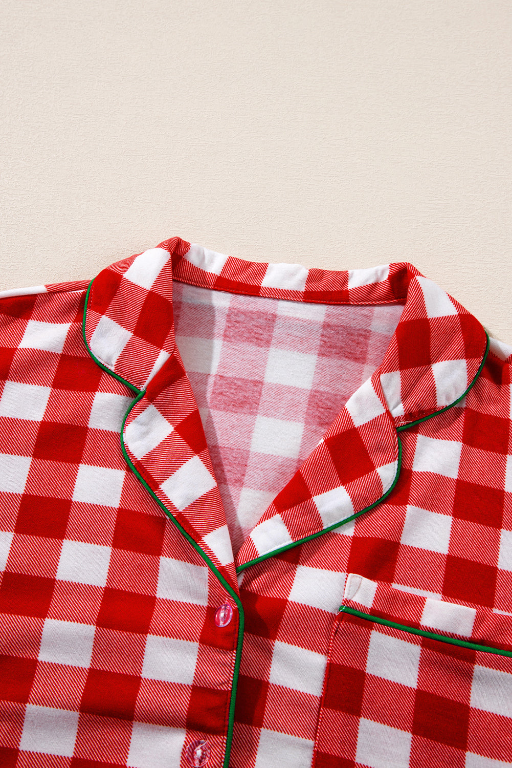 christmas plaid print shirt and pants pajama set