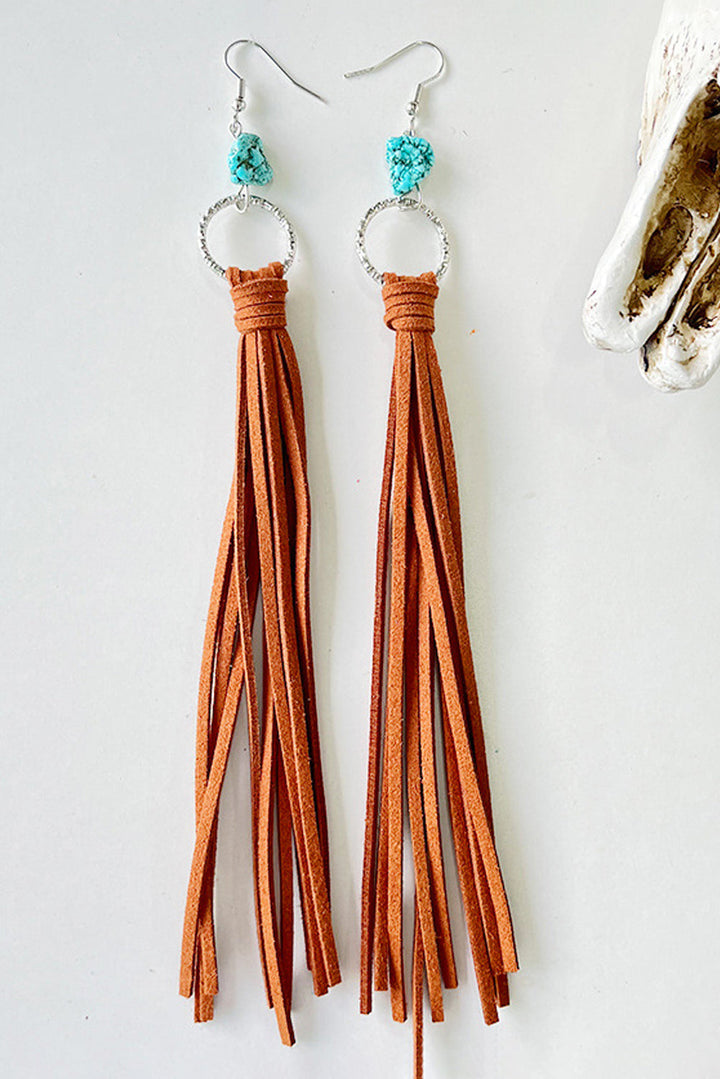 Boucles d'oreilles à pampilles et anneau en turquoise occidentale