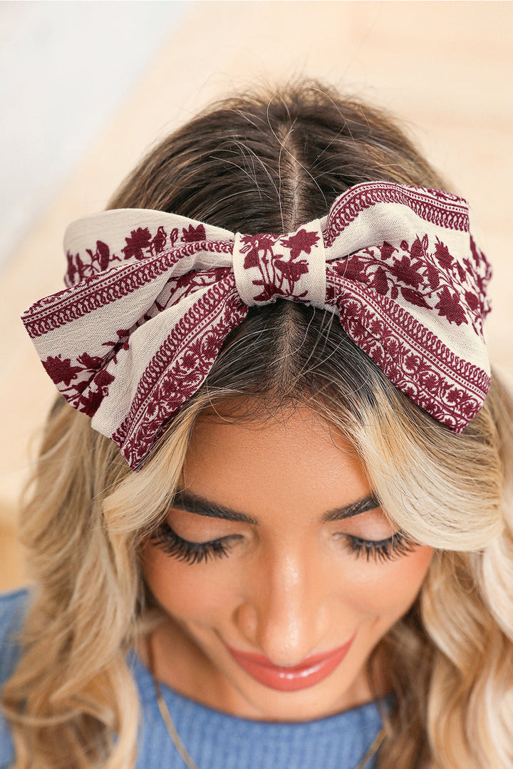 Retro Floral Vine Printed Bow Knot Headband