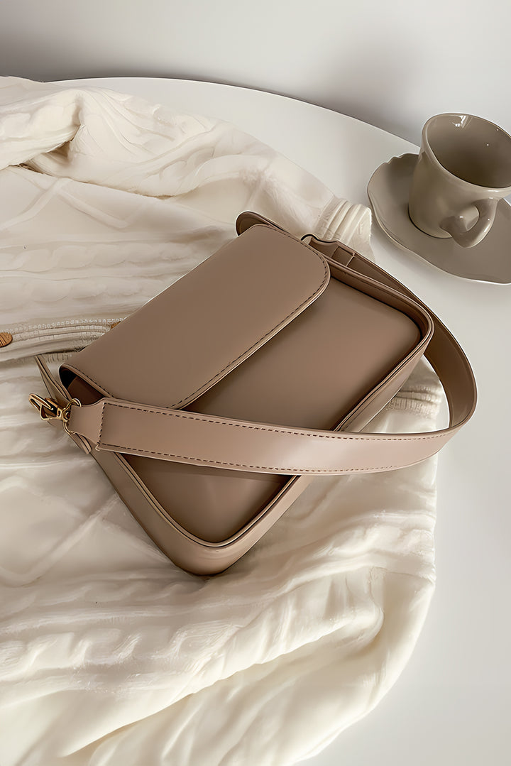 PU Leather Flap Square Shoulder Bag