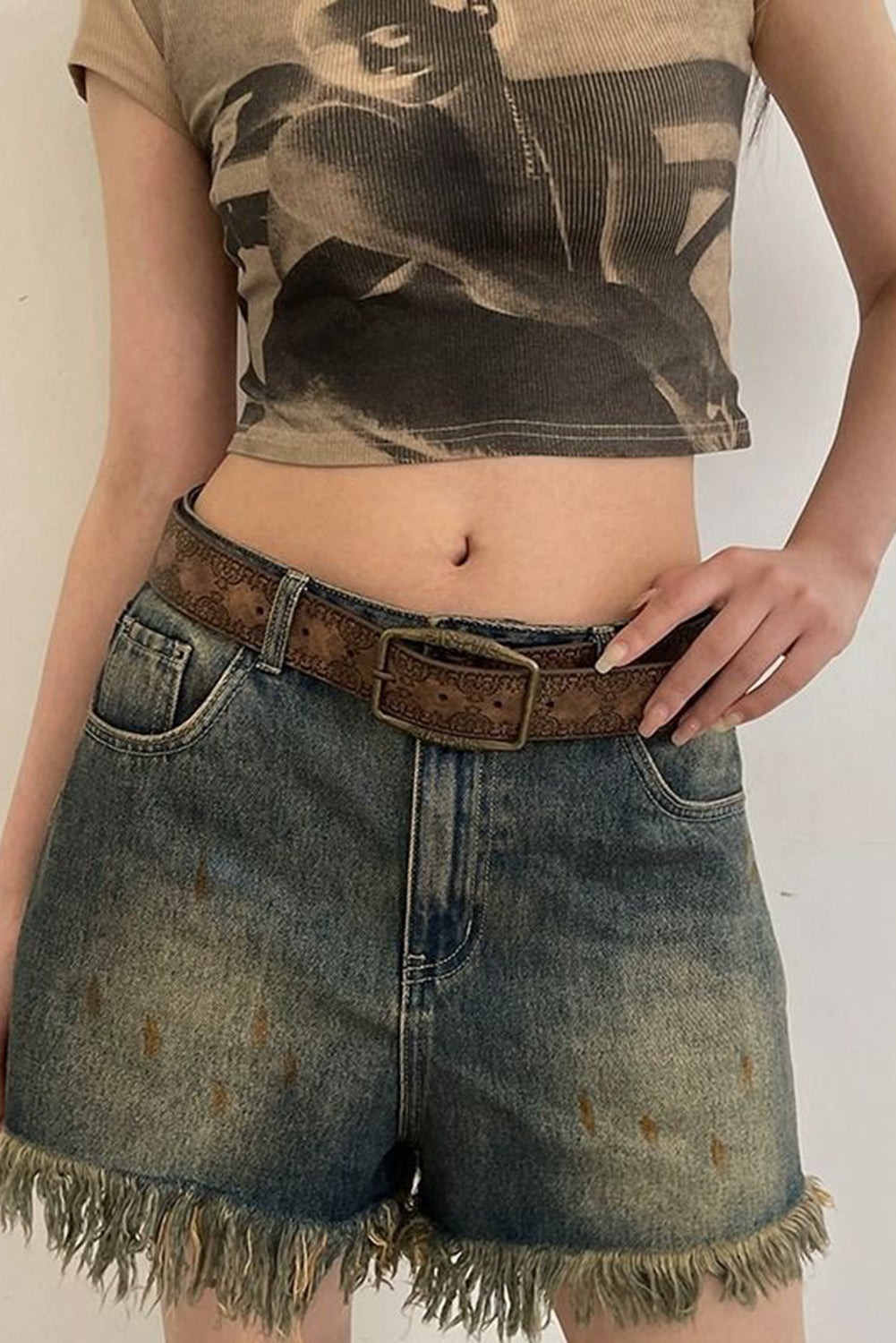 Vintage Pattern PU Leather Waist Belt