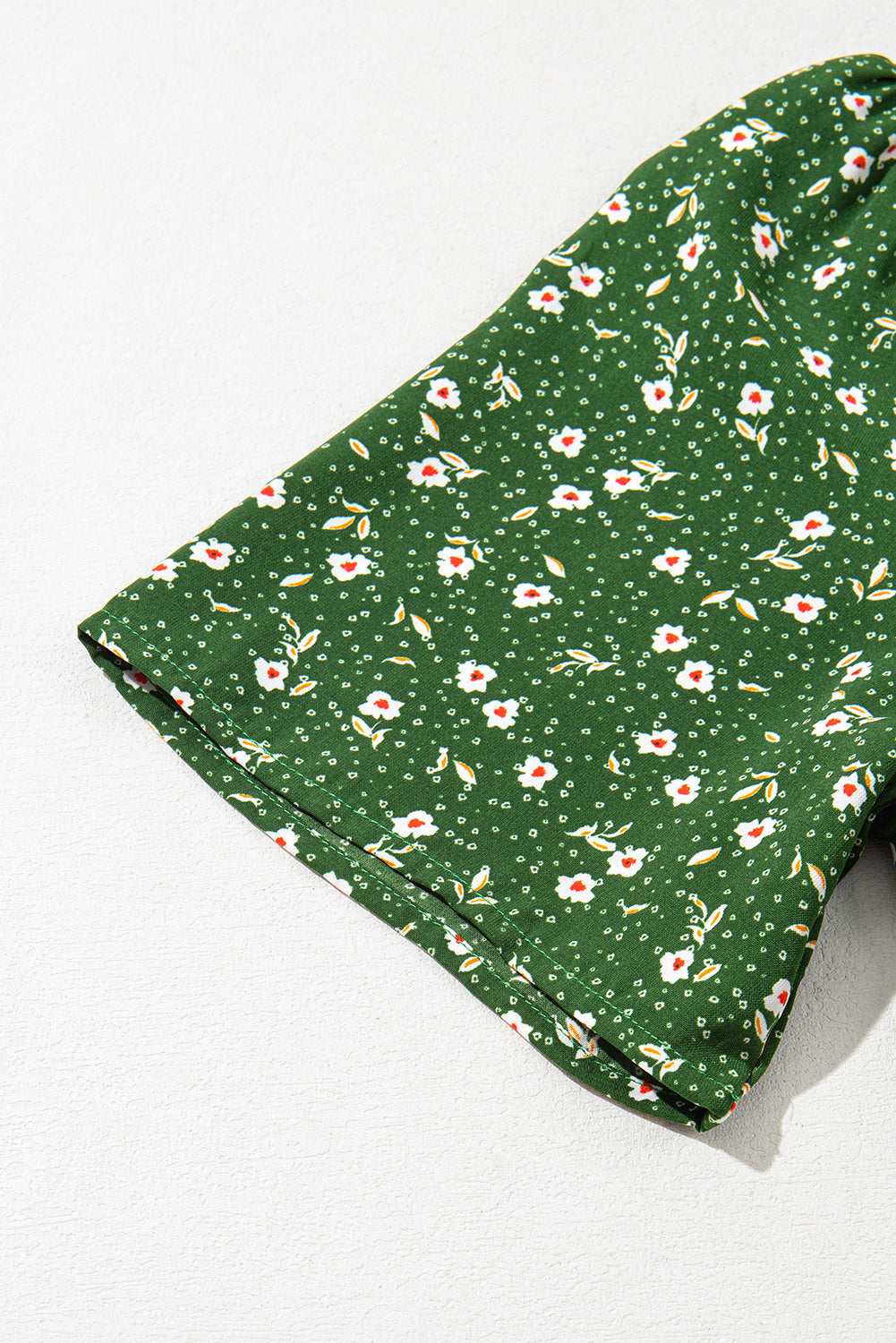 Floral Print Wrap V Neck Short Sleeve High Waistband Mini Dress