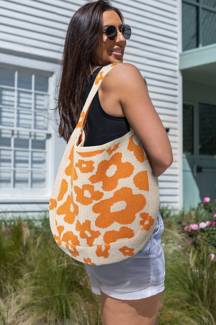 Flower Knitted Large Single Shoulder Bag