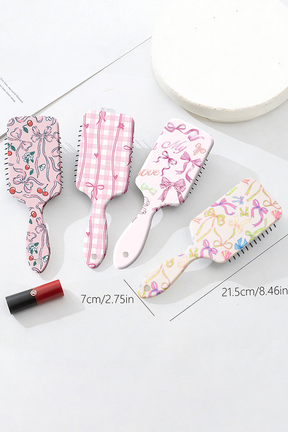 Multi Ribbon Bow Print Air Cushion Comb