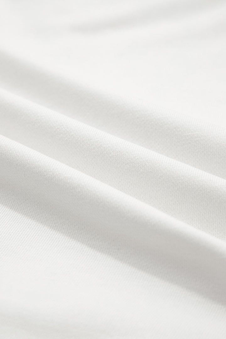 White Exposed Seam Detail Color Block Patch Pocket Drop Shoulder Sweatshirt